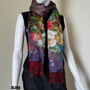 New High-end Double-sided Floral Scarf